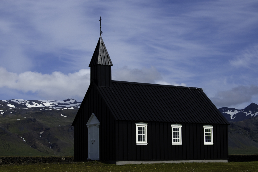 The famous black church in Budir
