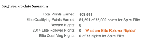 All points earned from the Chase IHG Visa, including the sign-up bonus, counts toward Spire status