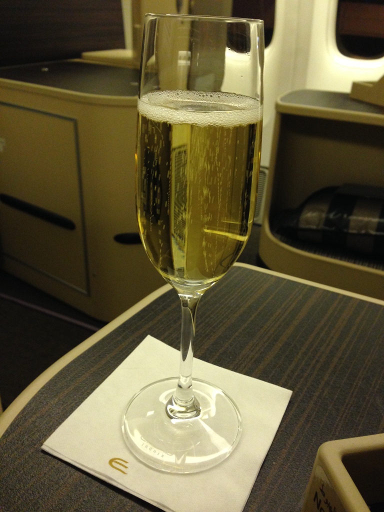 Cheers! (Pre-departure champagne)