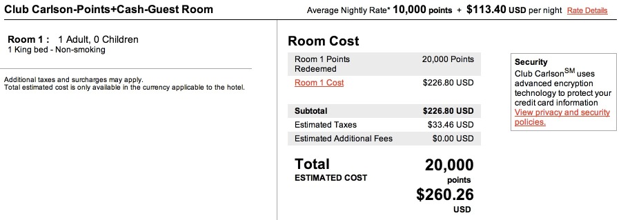 Nope, was charged double for two nights with Points + Cash