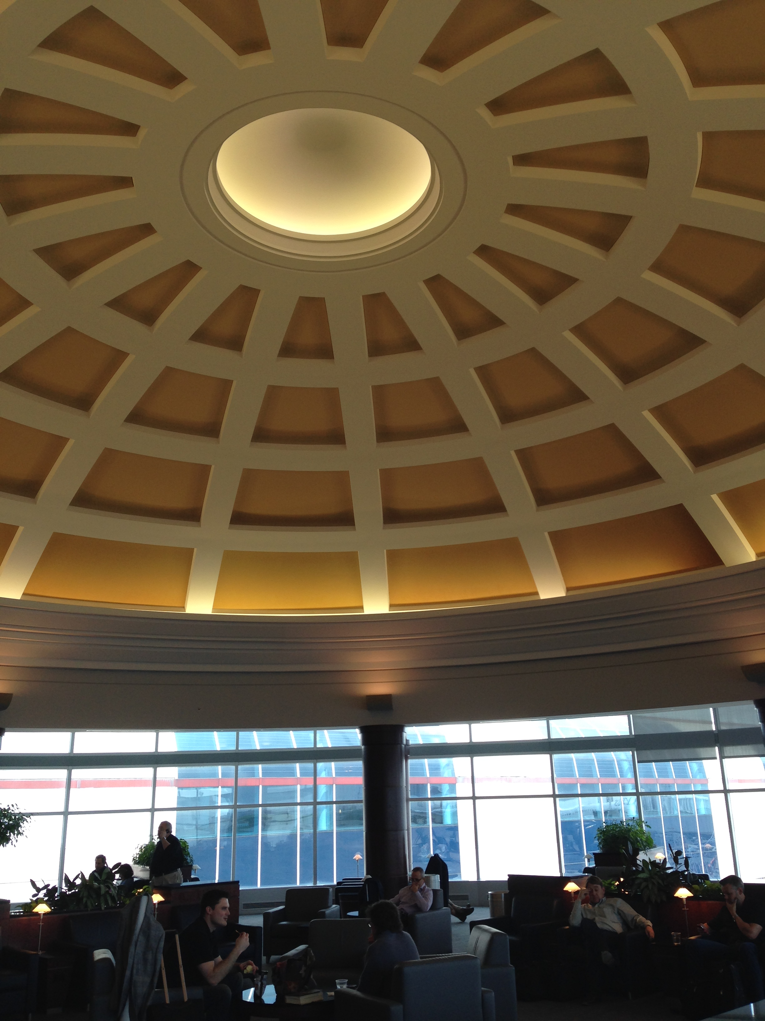 a large domed ceiling with a circular light