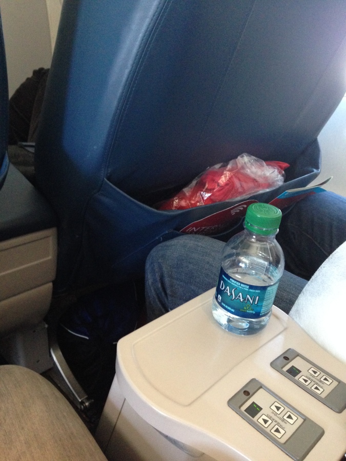 Water at the seat, and the blanket