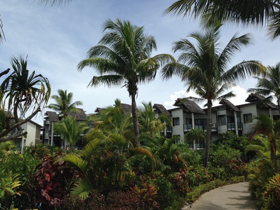 Walking the grounds at the Radisson Blu Fiji Resort