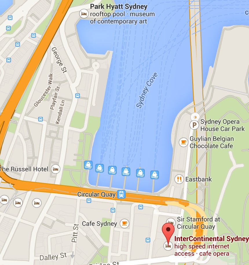 Location of the InterContinental Sydney