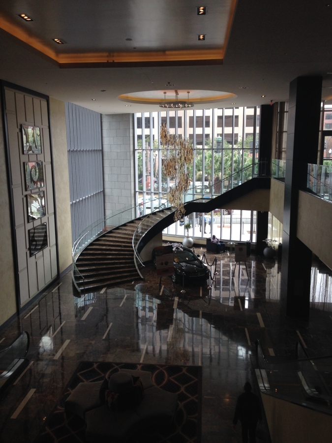 Staircase leading down to the lobby