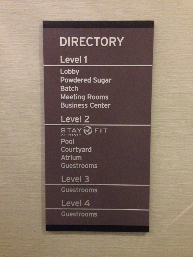 Hotel directory - only 4 floors