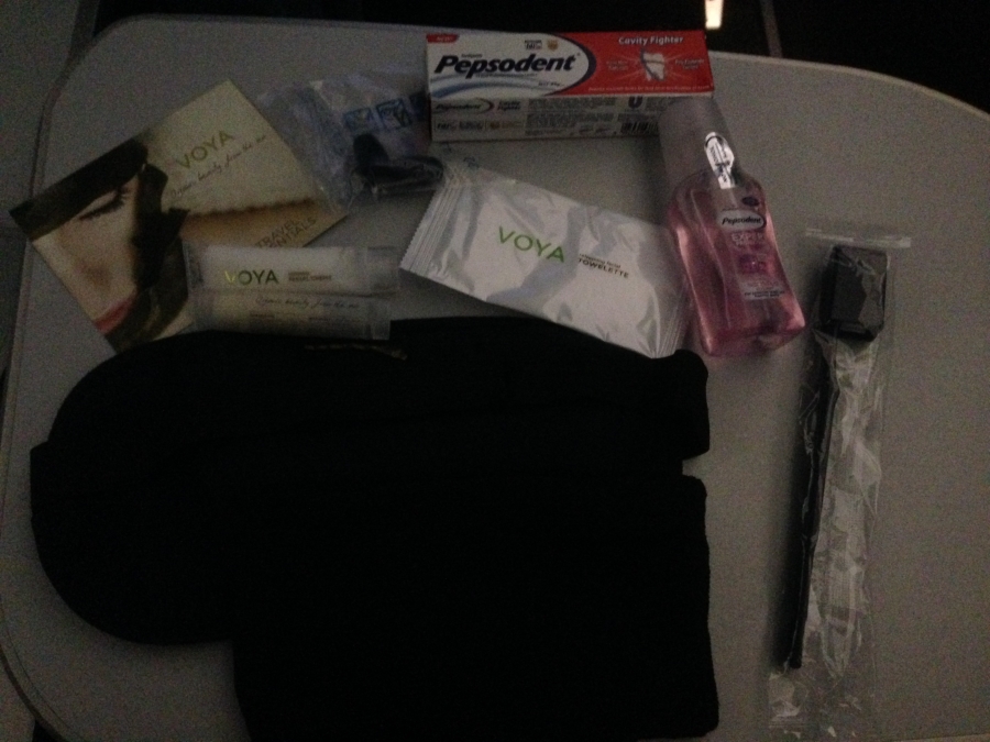 Aer Lingus business class amenity kit contents