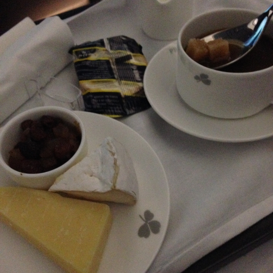Cheese plate and coffee