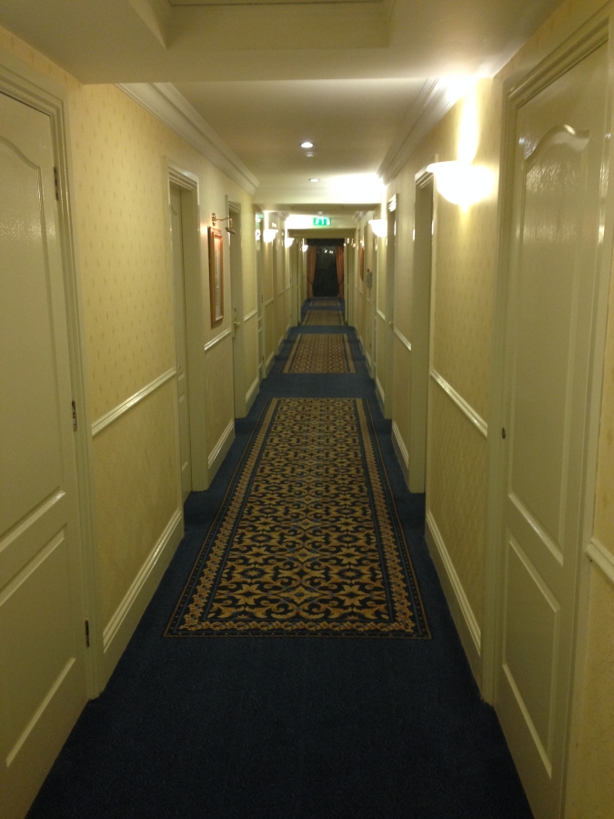 The hallway leading to our room