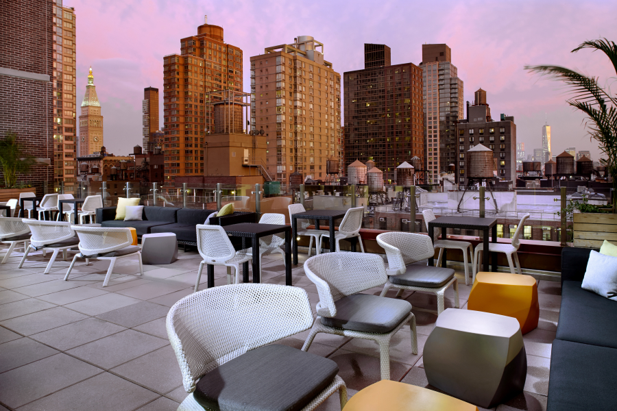 Rooftop lounge seating