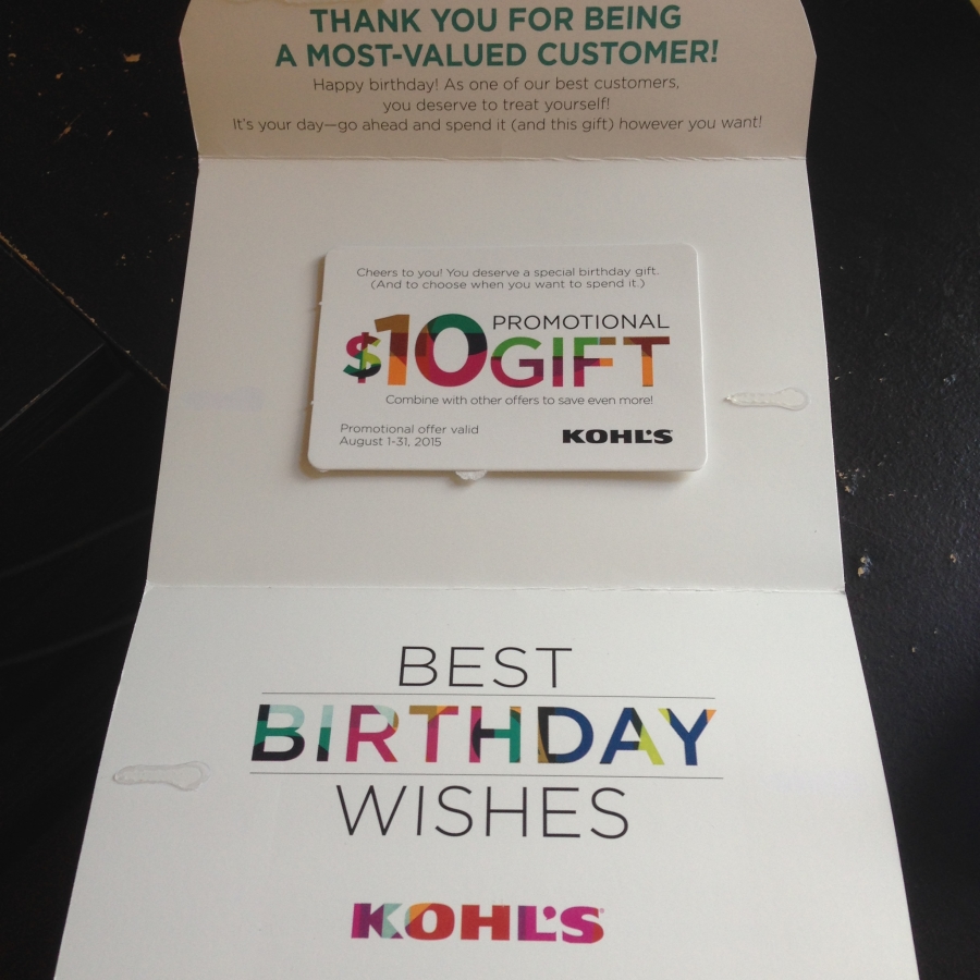 $10 birthday present from Kohl's