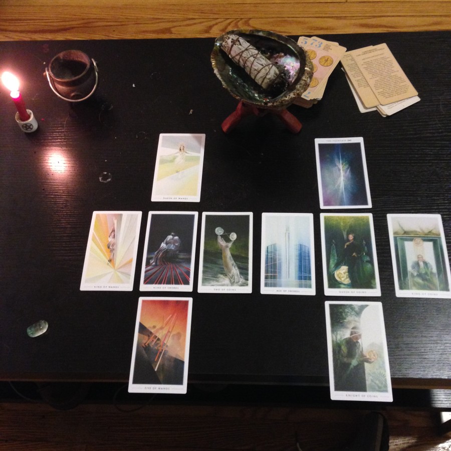 Quiet nights in with a tarot deck and a sage stick