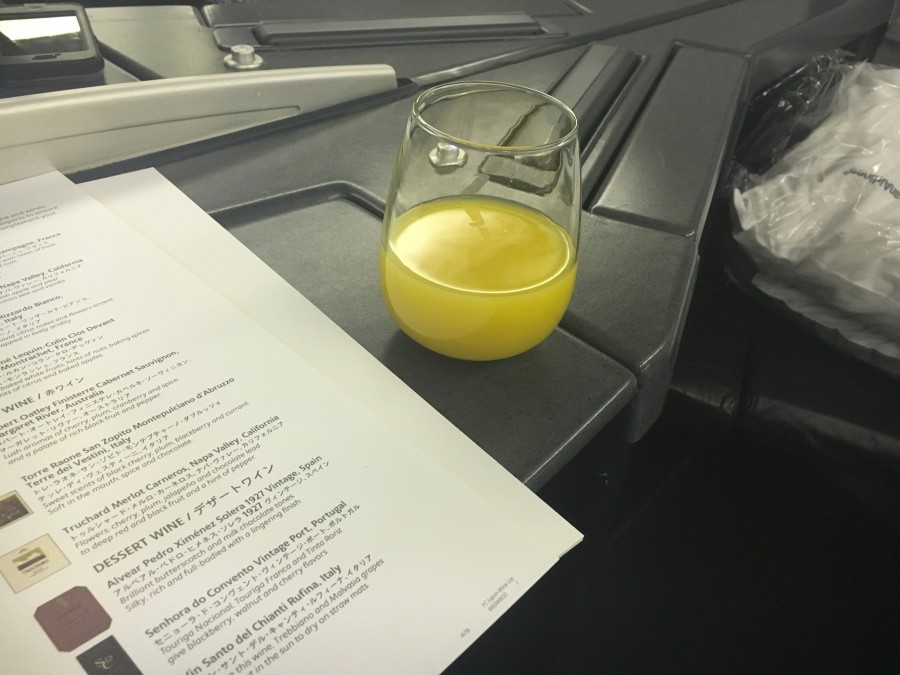 Pre-departure mimosa and drink menu