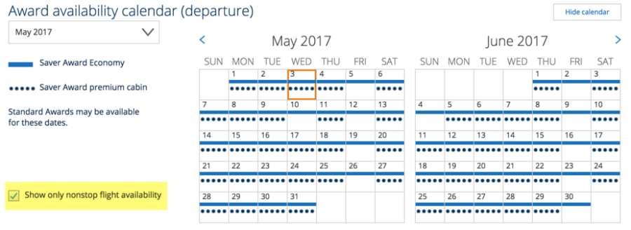 Nearly every day in May and June 2017 has availability