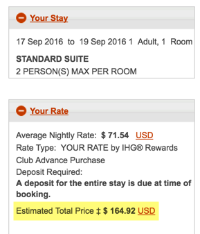 $165 for 2 nights