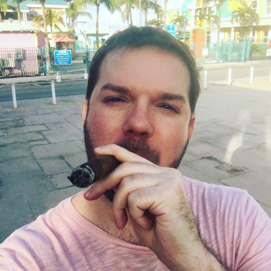 Smoking a Cuban in Nassau
