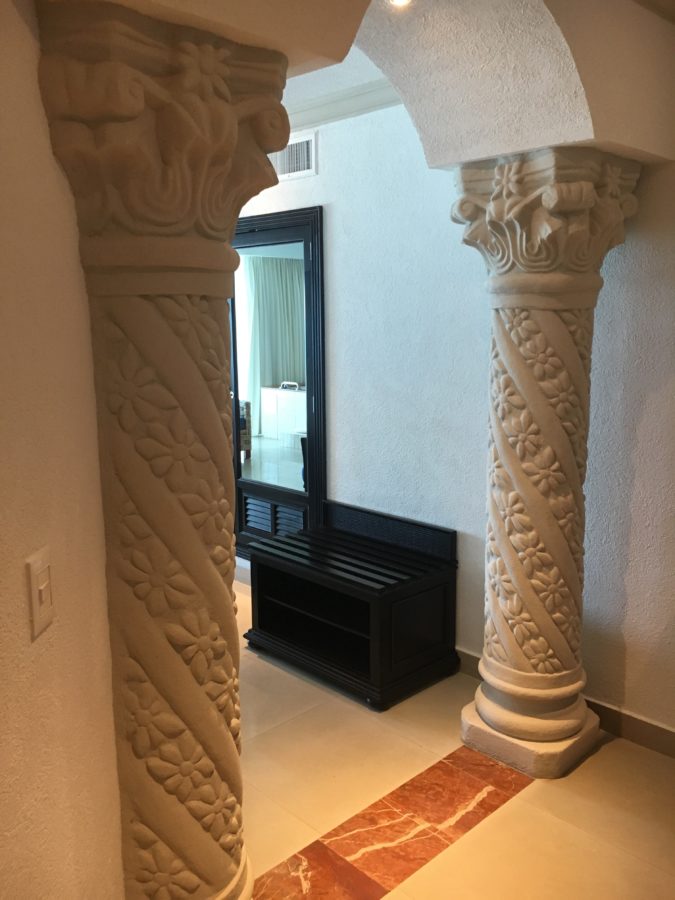 Closer shot of the columns