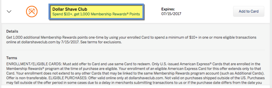 Add the Amex Offer