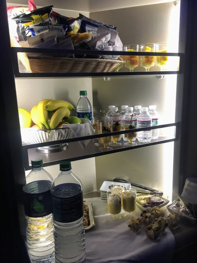 a refrigerator full of food and drinks
