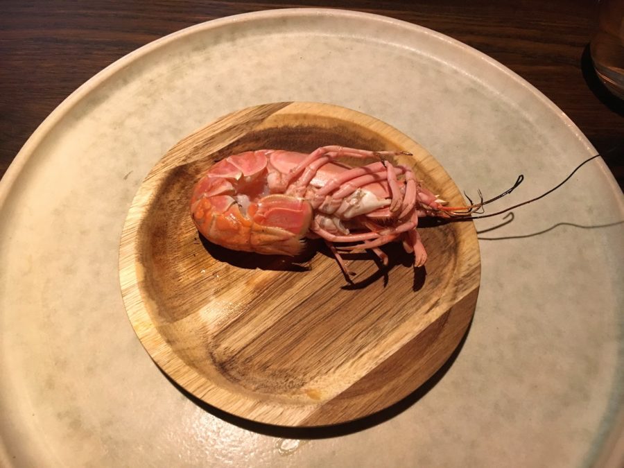 a shrimp on a plate