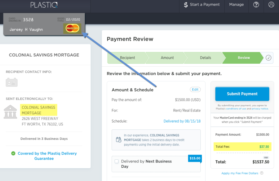 a screenshot of a payment review