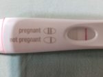 a close up of a pregnancy test