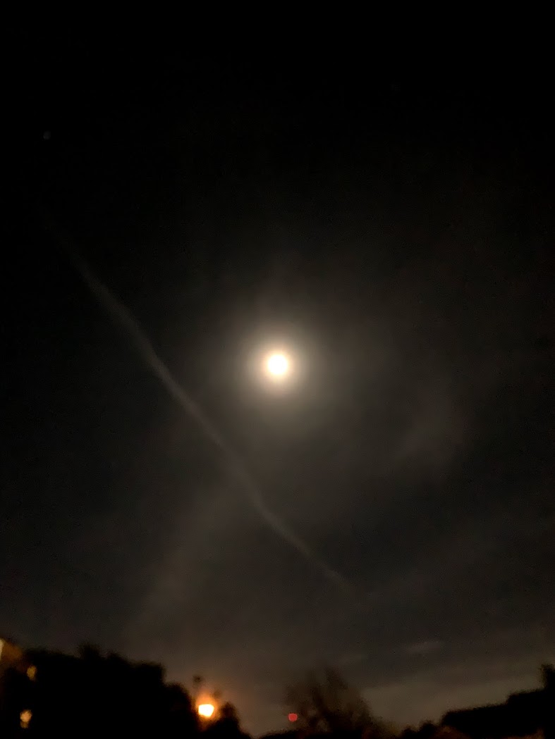 a bright moon in the sky