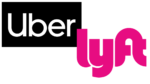 a black and white logo with pink letters