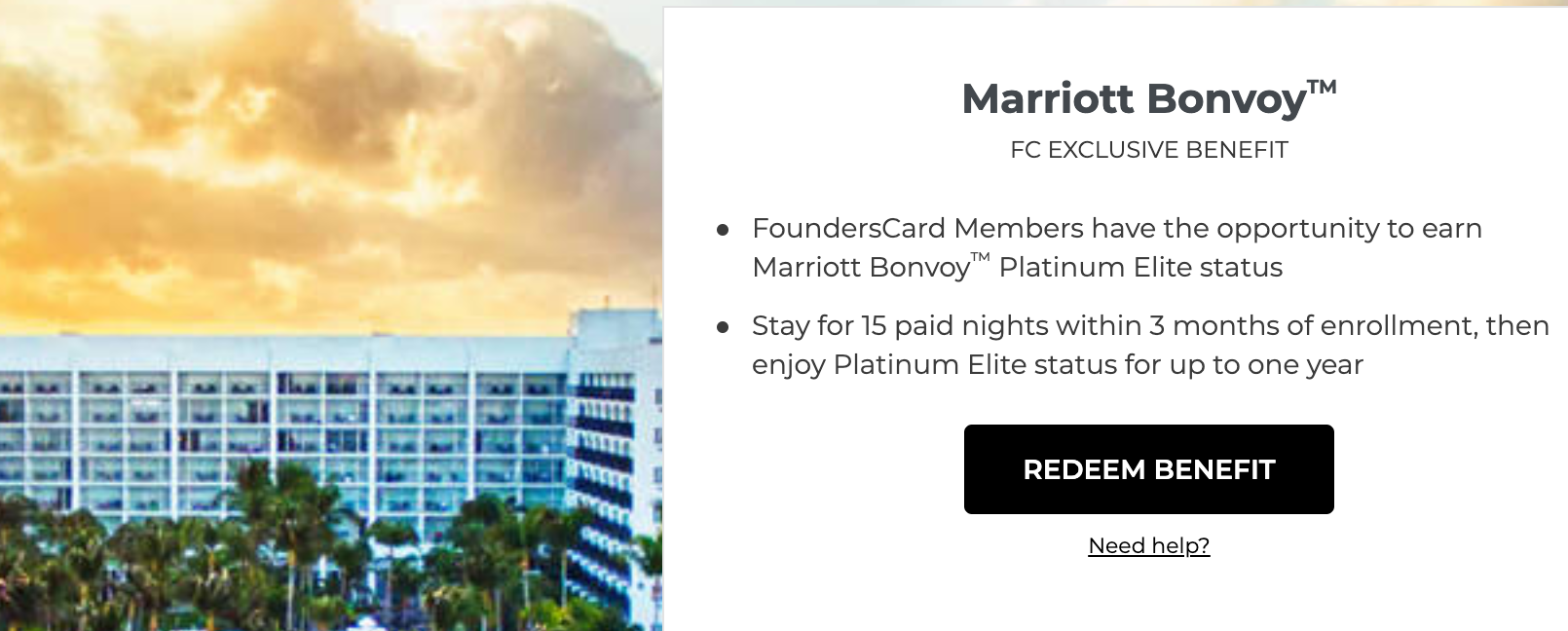 FoundersCard Marriott status challenge