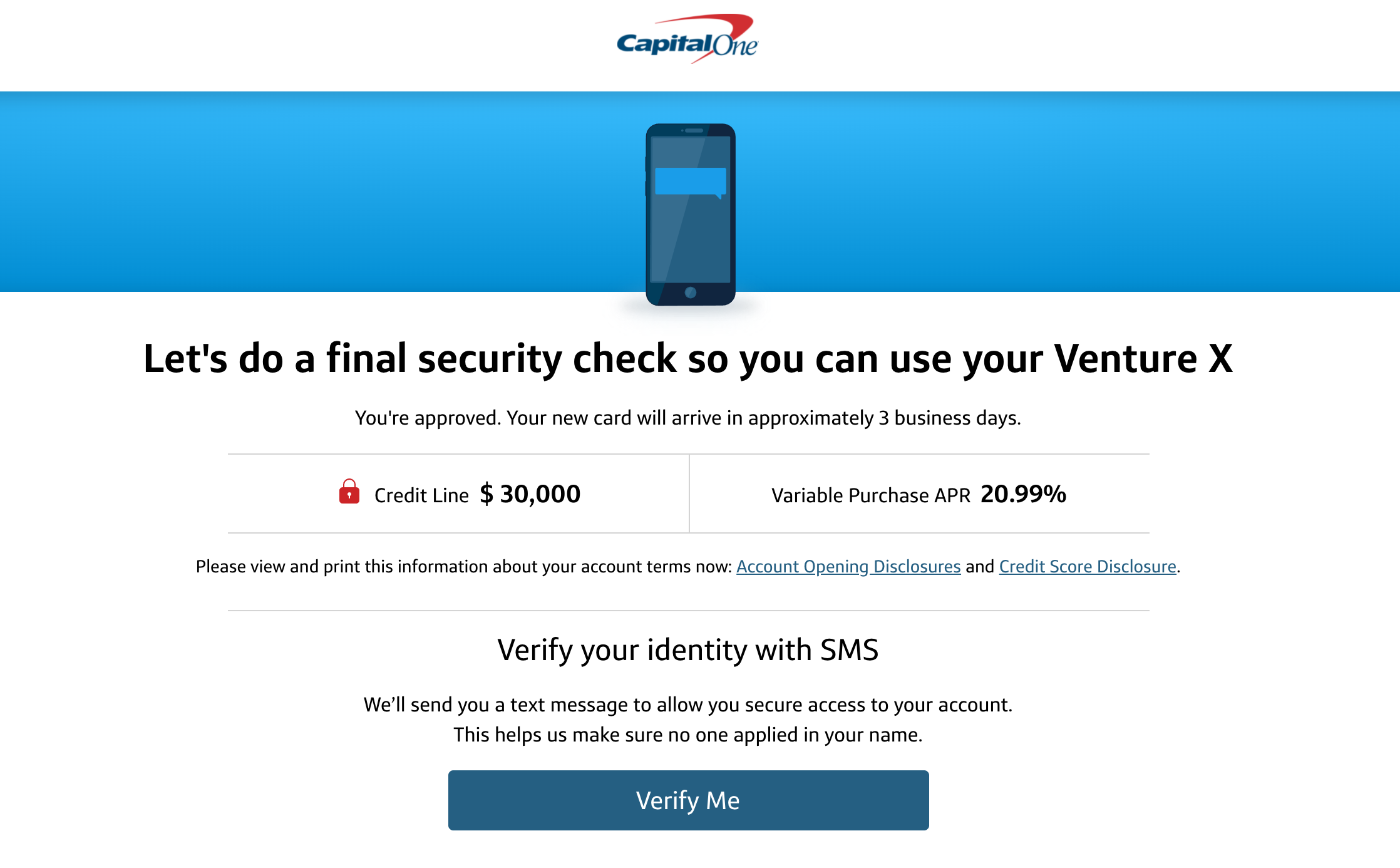 capital one venture x approval