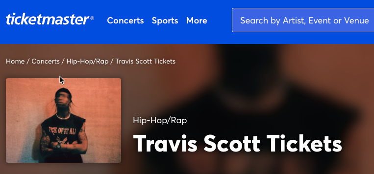 a screenshot of a music website