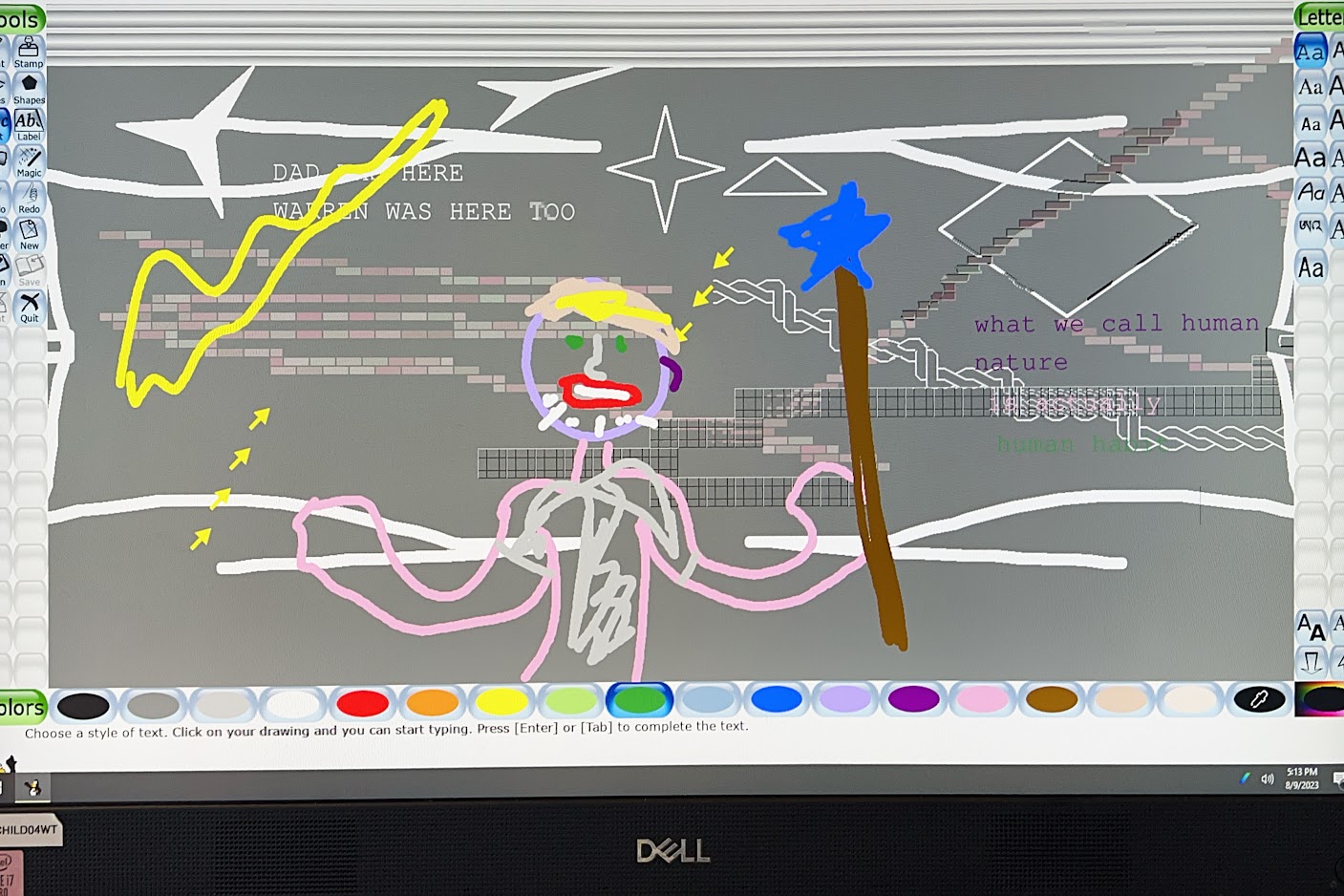 a computer screen with a drawing on it